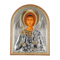 Ікона Ангел Хранитель 5,8х7,5 см у сріблі в пластиковому кіоті (Греція)