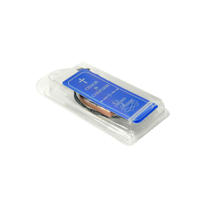 Срібна іконка на підвісці в автомобіль (срібло) 40х56 мм Казанська Божа Матір