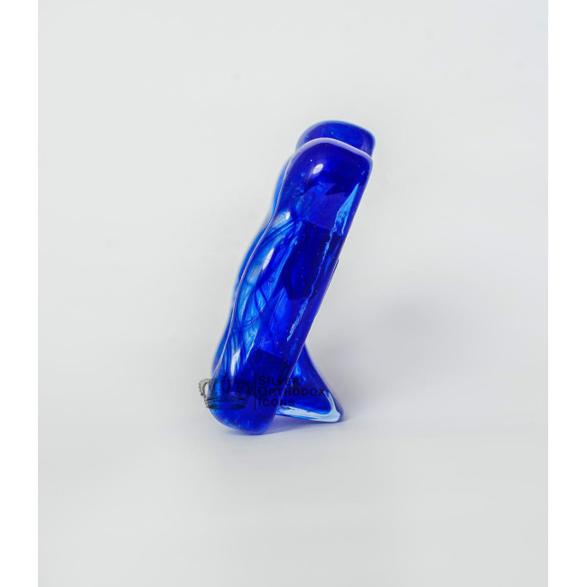 Ікона посріблена "Спаситель Ісус" в муранському склі 70х90 мм