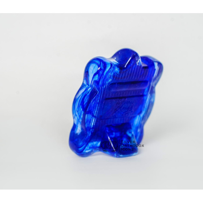 Ікона посріблена "Спаситель Ісус" в муранському склі 70х90 мм