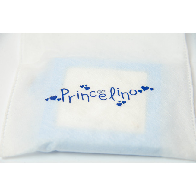 Срібна ікона Ангел Хранитель з немовлям 11х11см у синьому дереві у подарунок для хлопчика