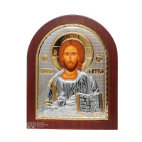 Ісус Христос Спаситель 5,2х6,8см арочної форми на дереві